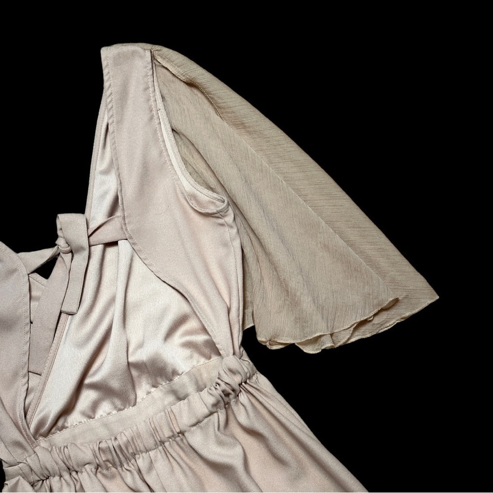 Zara Basic Blush Short Flutter Sleeve Jumpsuit US… - image 8